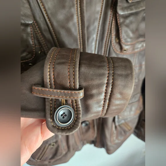 DANIER Brown Leather Jacket - Picture 3 of 15